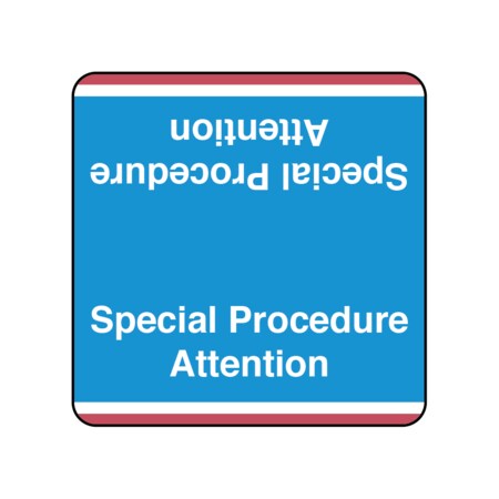 Nevs File Jacket - Special ProcedureAttention1-7/8"x1-7/8" White w/Red&Blue X-15918